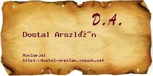 Dostal Arszlán névjegykártya